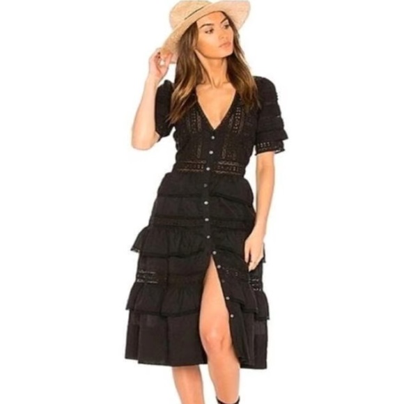 LoveShackFancy Rebecca Eyelet Ruffle Dress size S NWOT 🔥 $465 - Picture 1 of 12